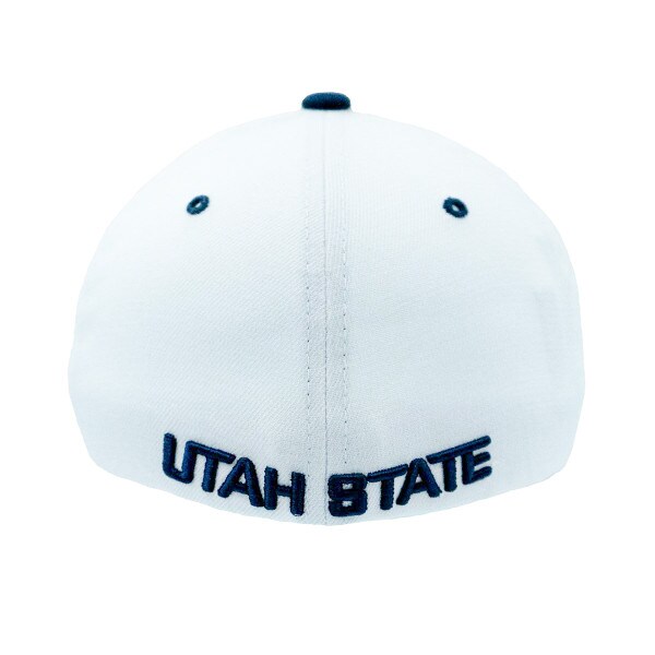 Block A Utah State Emboridered Fitted Hat White